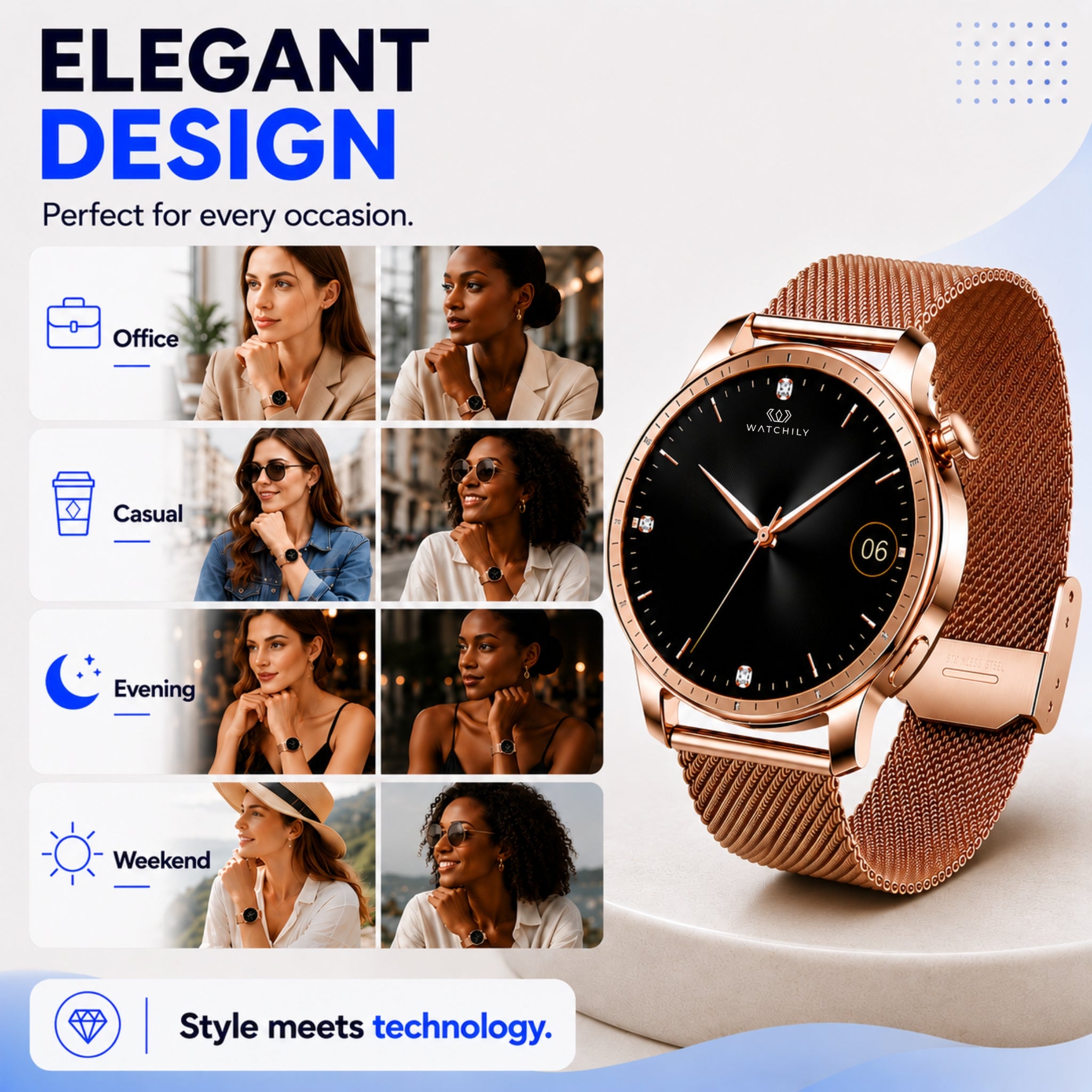 Watchily SmartLady Pro Health and Fitness Smartwatch for Women