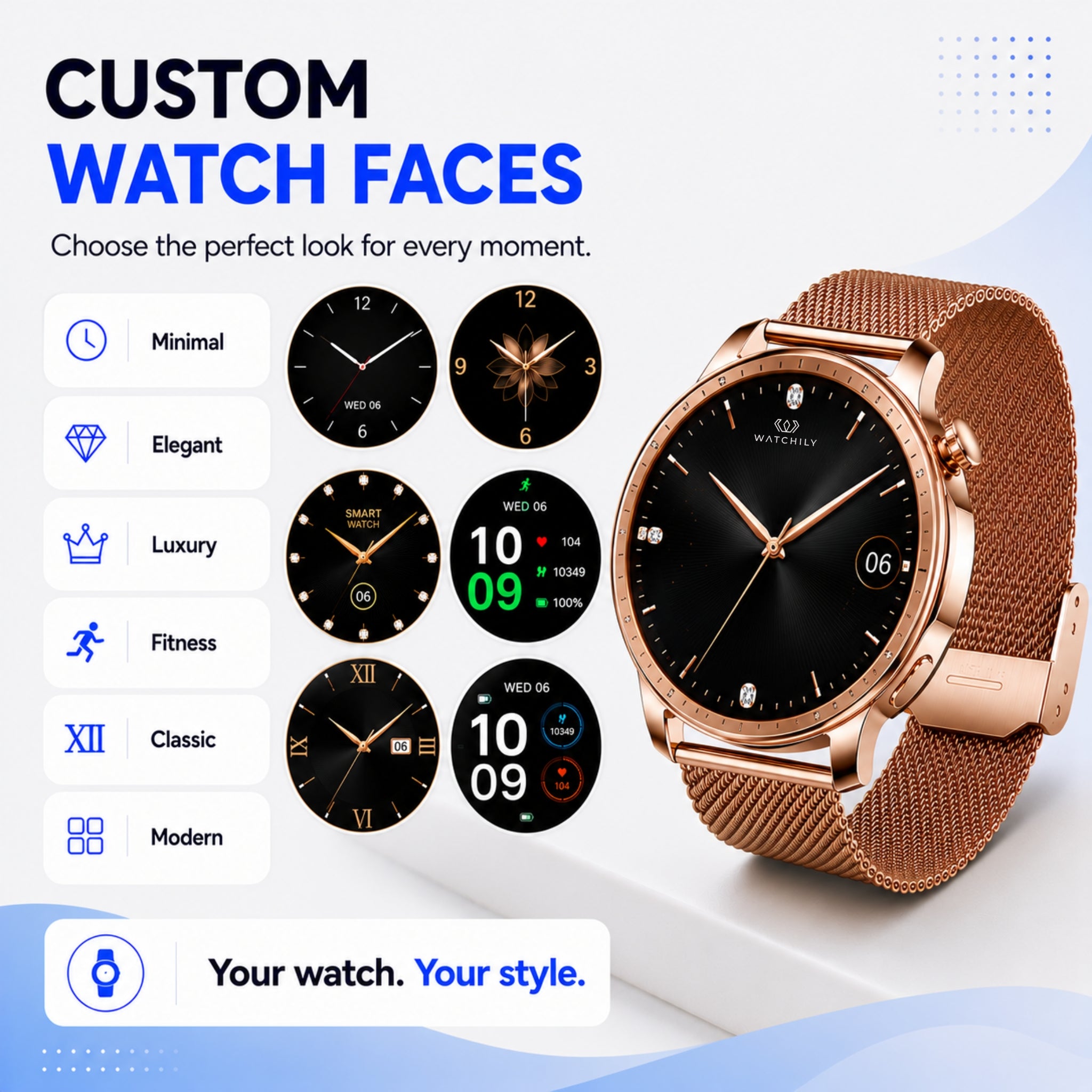 Watchily SmartLady Pro Health and Fitness Smartwatch for Women
