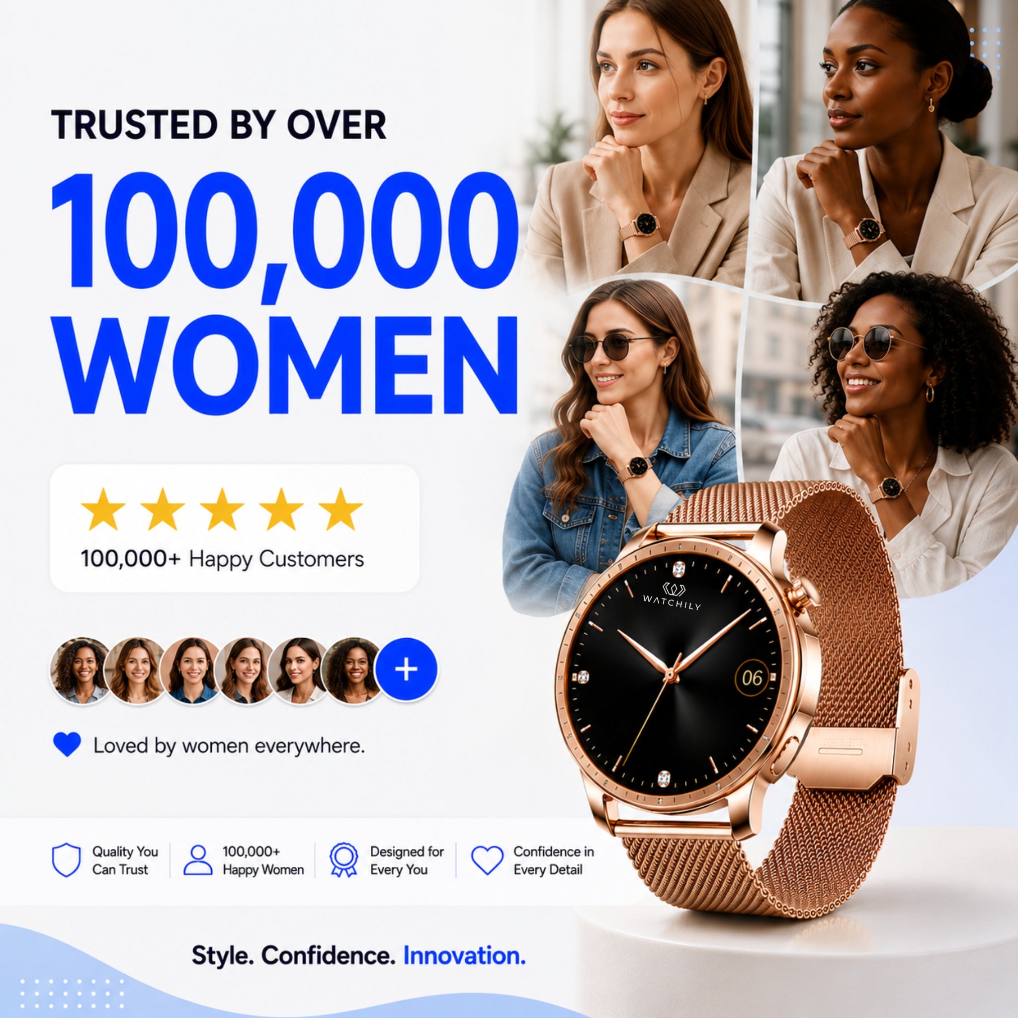 Watchily SmartLady Pro Health and Fitness Smartwatch for Women