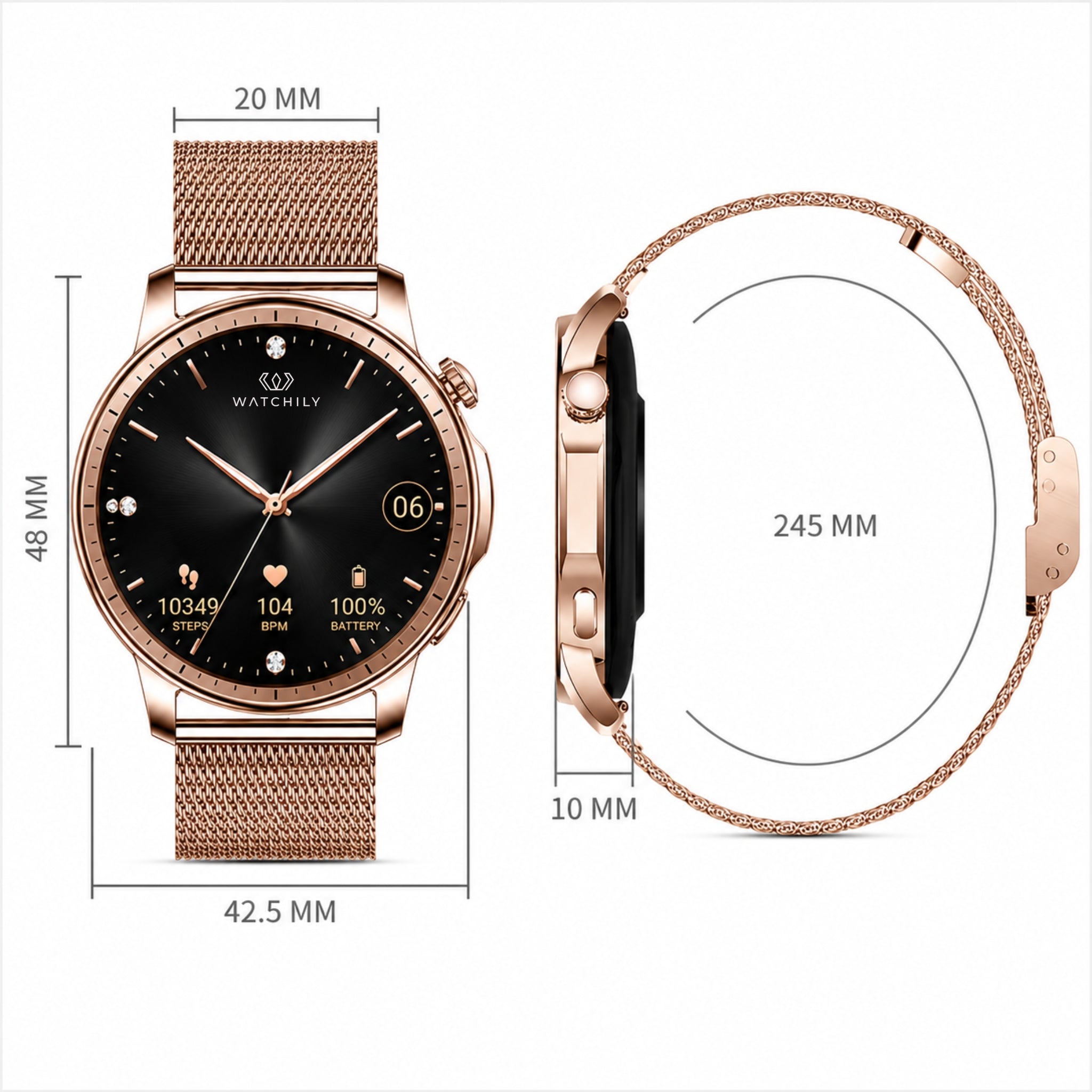 Watchily SmartLady Pro Health and Fitness Smartwatch for Women